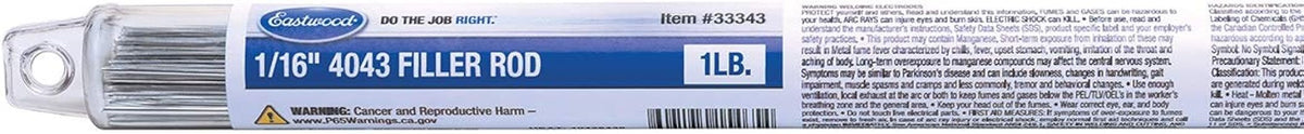 Eastwood 1/16" 4043 TIG Welding Filler Rod 1 LB - ER4043-063-01T