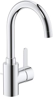GROHE Eurosmart Cosmopolitan Single-Lever Basin Mixer with High Swivel Spout and Pop-Up Waste Set, Chrome, 32830001