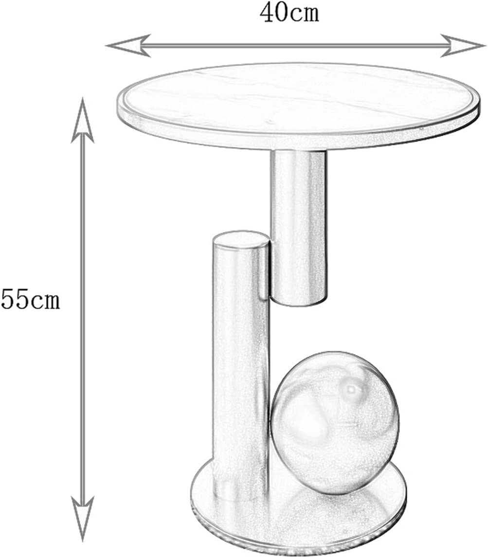Modern Minimalist Round Coffee Table - 21.7" Height Metal e Side Table for Living Room & Bedroom - Slish Nightstand & Accent Table by Mesa Creative Slate by Generic – Model Generic