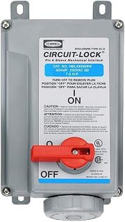 Hubbell HBL430MI9W Pin and Sleeve IEC Mechanically Interlocked Receptacle, 3 Pole, 4 Wire, 30 amp, 3 Phase, 250V, Watertight