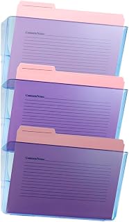 OIC Officemate Blue Glacier Wall Files, 15" x 13" x 4 1/8", Blue, Pack Of 3