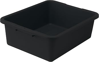 Winco 7" Black Heavy-Duty Bus Box Dish Tub for Restaurants