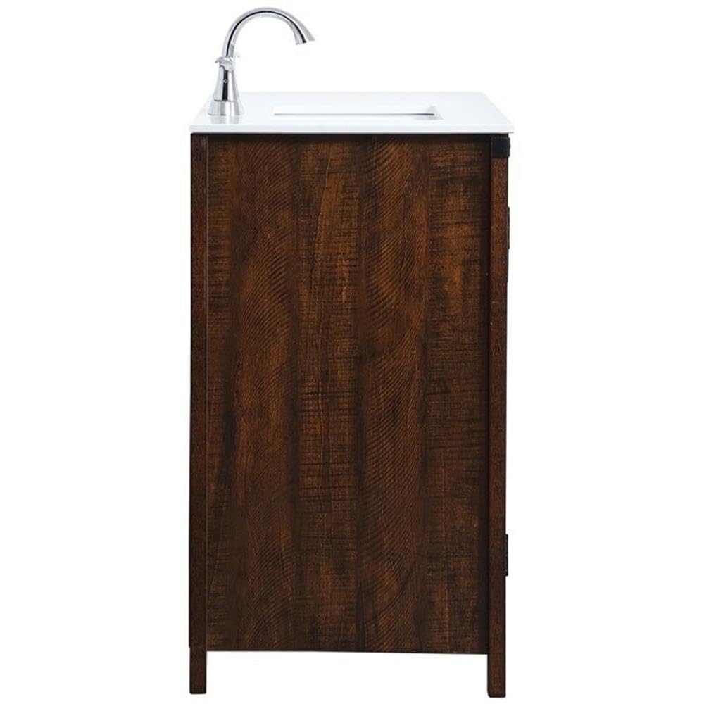 36 Inch Single Bathroom Vanity in Espresso by Elegant Decor – Engineered Wood, Black, Model VF90236EX