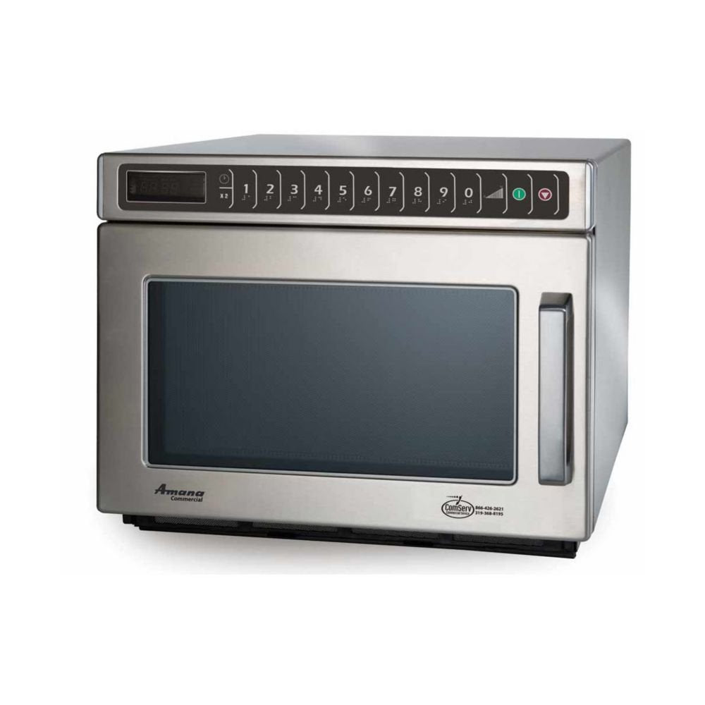 Heavy-Duty Countertop Commercial Microwave Oven with Touchpad System for Kitchen Food Preparation | 0.6 Cu Ft Capacity | 13-1/2"H x 16-1/2"W x 21-5/8"D by AMANA – Model HDC212