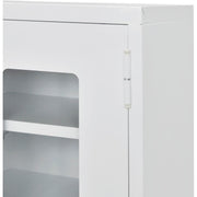 Clear View Wall Storage Cabinet with Locking Recessed by Global Industrial – 18"W x 12"D x 26"H, Alloy Steel, Off White, Model 269875CV-WH