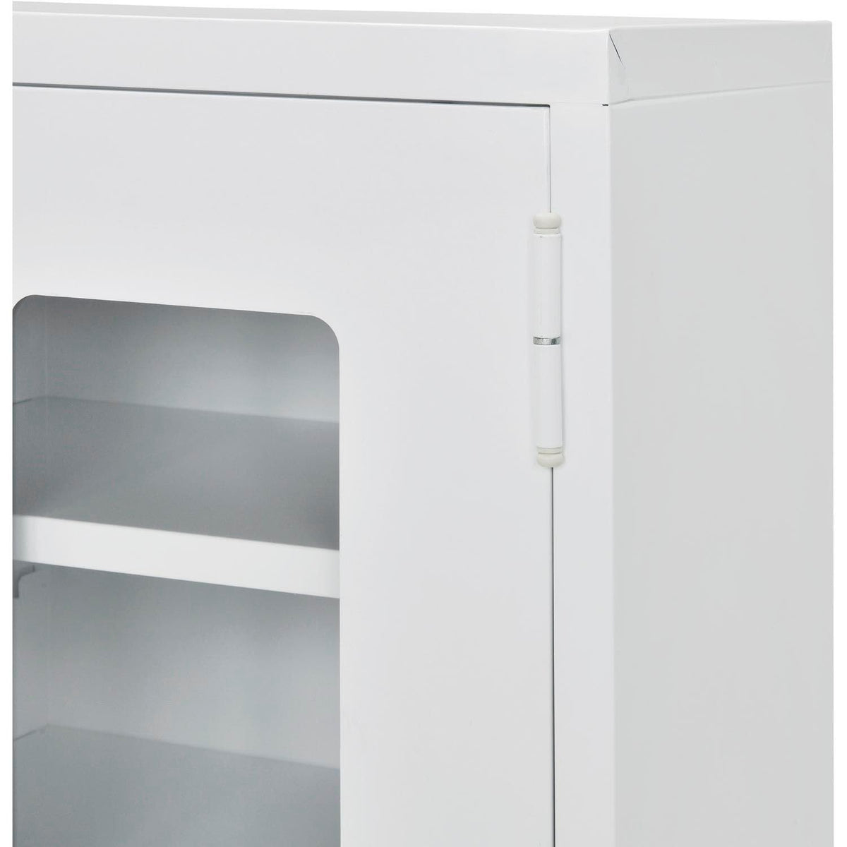 Clear View Wall Storage Cabinet with Locking Recessed by Global Industrial – 18"W x 12"D x 26"H, Alloy Steel, Off White, Model 269875CV-WH