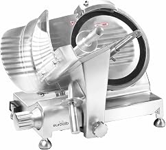 eurodib Commercial Deli Slicer, 10" Stainless Blade, 120V – HBS250L | Belt drive, integrated blade sharpener, Perspex protector guard, waterproof shut-off, adjustable slice thickness