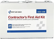 First Aid Only 9302-25M 25-Person Contractor's First Aid Kit for Home Renovation, Job Sites, and Construction Vehicles, 178 Pieces, White
