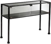Furnifact Metal and Glass Console Table with Enclosed Terrarium Display, Indoor Plant Stand Entryway Sofa Table for Living Room or Hallway