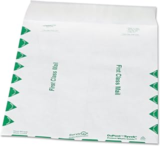 Quality Park Survivor R1530 Tyvek USPS First Class Mailer, 9 1/2 x 12 1/2, White (Box of 100) (Pack of 5)