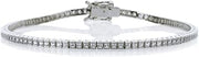 14K Gold 1.5mm 3.27 ct.tw Princess Cubic Zirconia Channel Set Tennis Bracelet