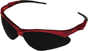 KLEENGUARD Nemesis Safety Glasses, Red Frame, Smoke Lens