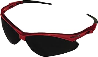 KLEENGUARD Nemesis Safety Glasses, Red Frame, Smoke Lens