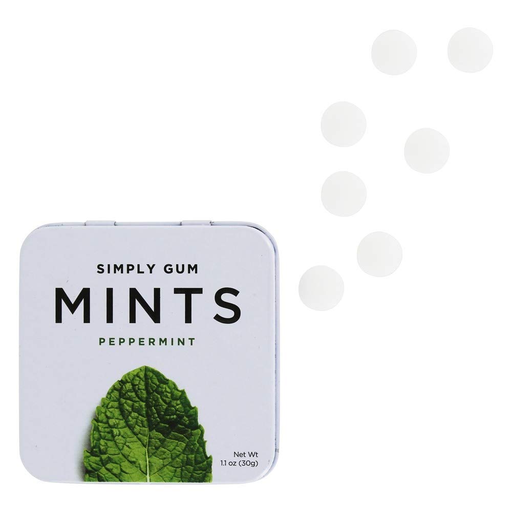 Mints - Peppermint - Case Of 6 - 30 Count by Simply Gum – small, green, Pack of 6, Model IZ-SDH5-NU3Q