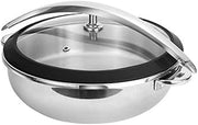 5994RB 4 Quart Orbit Chafing Pot, Round, 15-1/2" Diameter x 10"H, Black Rubber Edge
