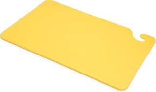 San Jamar Cut-N-Carry Cutting Board With Molded-In Ruler, Plastic Chopping Board for Kitchen, 12" x 18", 1 Count, Yellow