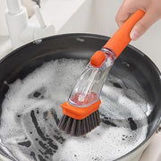 Splash-Proof Press Pot Brush - Multi-Functional Household Dormitory Kitchen Brushes (Red by Generic – Acrylonitrile Butadiene Styrene (ABS), Orange, Model AHN254200