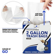 Stock Your Home 200 Pack / 2 Gallon / Clear Trash Bags