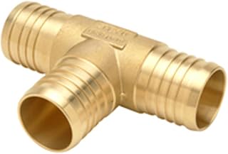 Zurn QQT885GX Crimp XL Tee, Large Diameter, 2" Barb x 2" Barb x 1" Barb, Brass (Pack of 5)