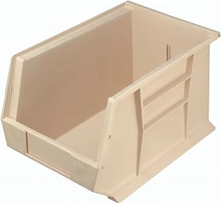 QUANTUM STORAGE SYSTEMS 4365422 Plastic Hang & Stack Bin, Ivory - 13.62 x 8.25 x 8 in.