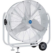 Outdoor Rated 36" Mobile Tilt Drum Blower Fan by Global Industrial – 15"L x 41.75"W x 45.25"H, Alloy Steel, White, Model HVD-36M