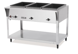 ServeWell Electric SL-Hot Food Table with Four Wells (61-1/4"W x 29-1/2"D x 34"H) 208-240V 2400-3200 Watts by Vollrath – Stainless Steel, Model 38218