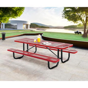 Global Industrial Red / Industrial / 96 inches x 30 inches x 29.5 inches Picnic Tables