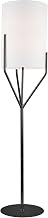 Dainolite Khloe 1 Light Floor Lamp - Matte Black - White Shade