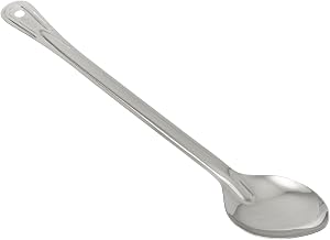 Winco 18" Stainless Steel Basting Solid Spoon | Dishwasher safe, Long handle, Restaurant service, Great for Cooking, Buffet Service, Food Preparation and Serving