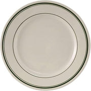 Tuxton China TGB-005 Plate, 5-1/2" Diameter, Round, Wide Rim, Rolled Edge,Microwave and Dishwasher Safe, Oven Proof, Fully Vitrified, Ceramic, Green Bay, Pack of 36