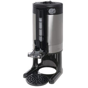 Tea & Coffee Dispenser 1.5 gal Thermal Gravity by HUBERT – 1.5 gallons, Stainless Steel, Black and Stainless Steel, Model STN15