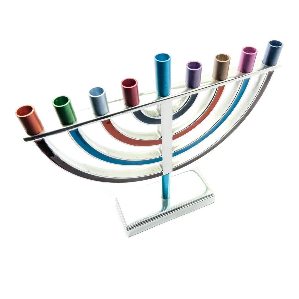 Emanuel Hanukkah Menorah, Classic Design, Large Multi Color