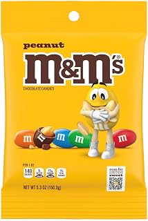 M&M's Peanut Chocolate Candy 5.3-Ounce Bag (Pack of 12)
