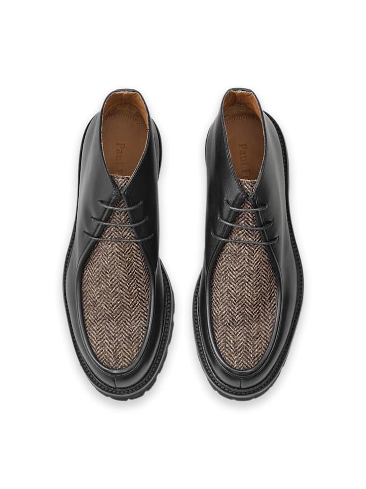 Men's Curtis Boot Black/Grey 13M by Paul Fredrick – 13, poly cotton blend leather, Black/Grey, Model FMW186A