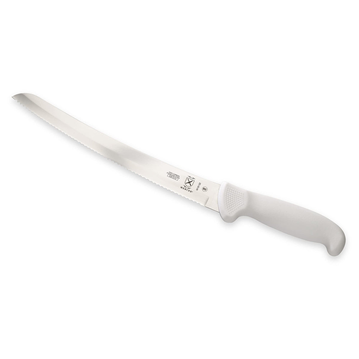 Ultimate White 10" Curved Wavy Edge Bread Knife by Mercer Culinary – 10", Stainless Steel, White, Model M18132
