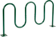 Global Industrial 68" L Wave Bike Rack, Fange Mount, 7-Bike Capacity, Green