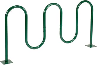 Global Industrial 68" L Wave Bike Rack, Fange Mount, 7-Bike Capacity, Green