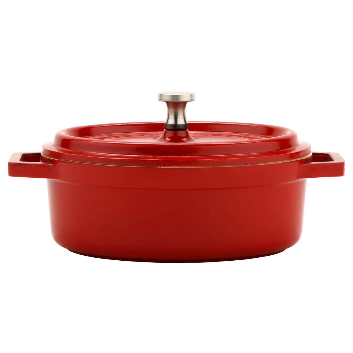 GET 0.38 Quart / Oval / Red / White Dutch Ovens