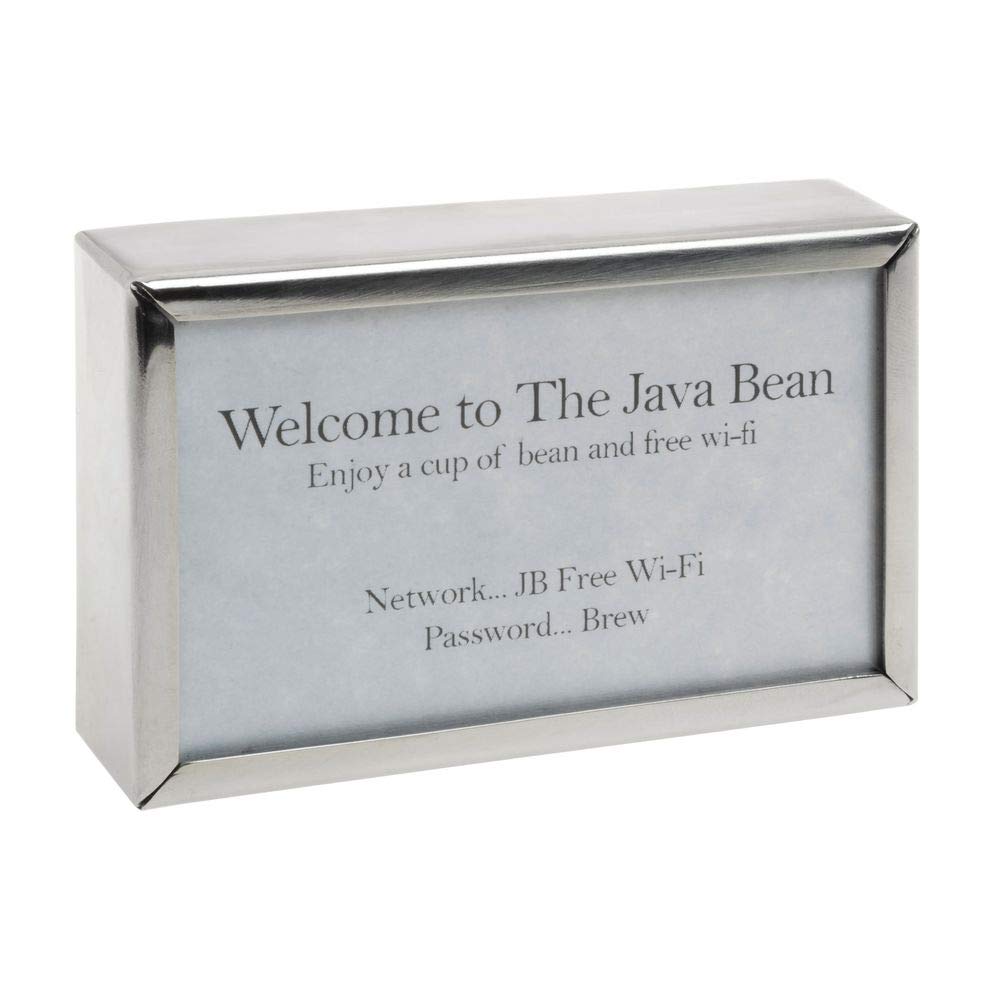 Chrome Block Style Sign Holder - 4 1/4"L x 2 1/2"H by HUBERT – Grey, Model SB12902188