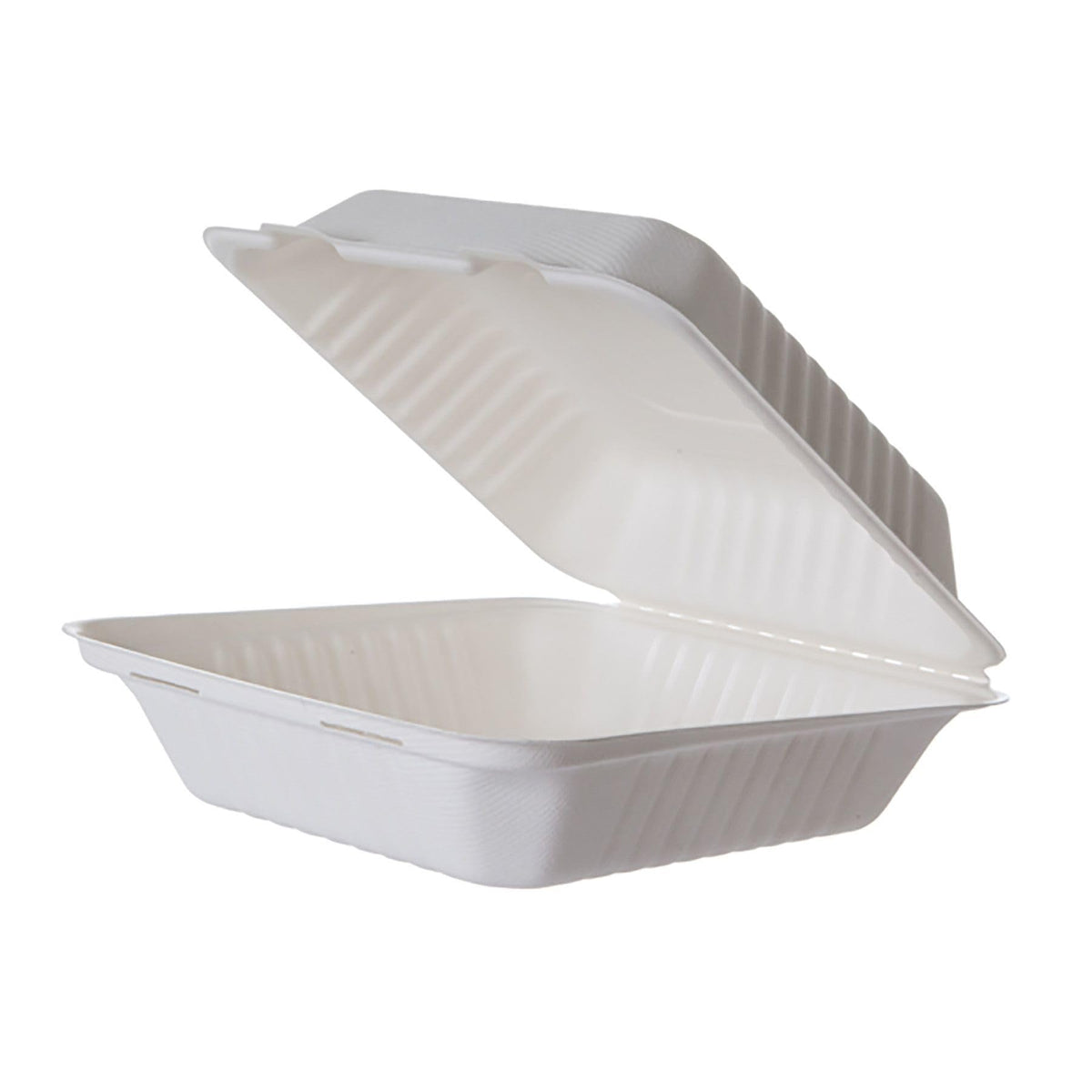 ECO PRODUCTS Vanguard / 8" / White Clamshell Take Out Containers