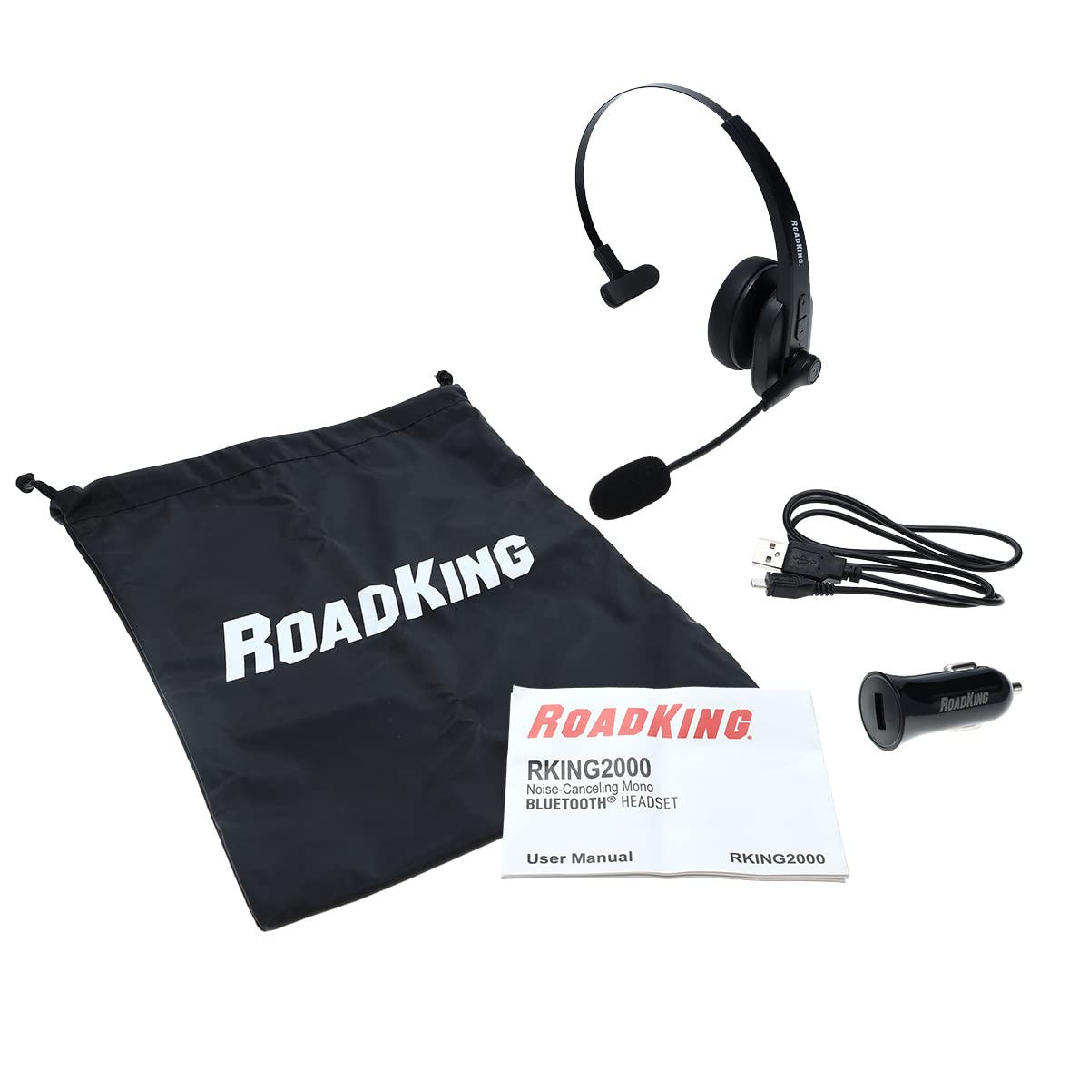 Truck Driver Bluetooth Headset by RoadKing – Universal, Plastic, Black, Model RKING2000