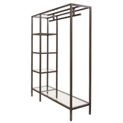 LNHFET, Linea 4-Shelf Statuary Bronze Etagere with Hang Bar by Econoco – Large, Metal, Multicolor, Model 00841134111794