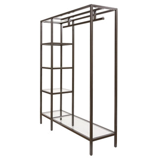 LNHFET, Linea 4-Shelf Statuary Bronze Etagere with Hang Bar by Econoco – Large, Metal, Multicolor, Model 00841134111794