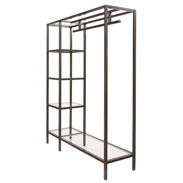 LNHFET, Linea 4-Shelf Statuary Bronze Etagere with Hang Bar by Econoco – Large, Metal, Multicolor, Model 00841134111794