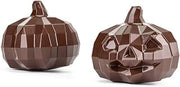 Martellato 21MA3019 Clear BPA-Free PETG Halloween Chocolate Mold with Faceted Jack-O'-Lantern Cavities