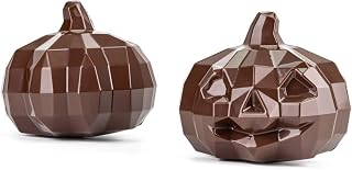 Martellato 21MA3019 Clear BPA-Free PETG Halloween Chocolate Mold with Faceted Jack-O'-Lantern Cavities