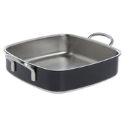 Stainless Steel Roasting Pan 3-Ply Square Black 10 1/4" L x 10 1/4" W x 3" H by HUBERT – Stainless Steel, Black, Model CE3PLY1025-C-BK