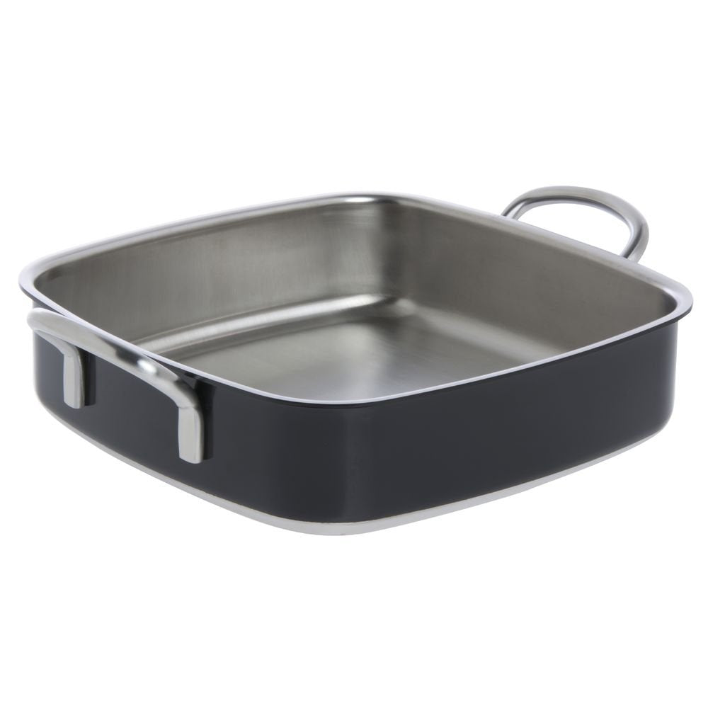 Stainless Steel Roasting Pan 3-Ply Square Black 10 1/4" L x 10 1/4" W x 3" H by HUBERT – Stainless Steel, Black, Model CE3PLY1025-C-BK