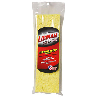 Big Gator Mop with Brush Refill by LIBMAN COMMERCIAL – Cellulose, Yellow, Pack of 6, Model 3959