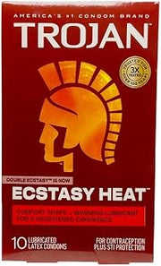 TROJAN Double Ecstasy Condoms 10 Ct, Pack of 4